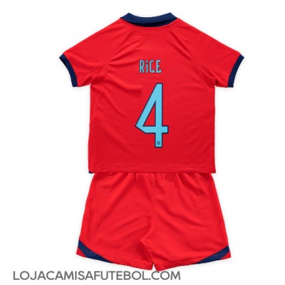 Camisa de Futebol Inglaterra Declan Rice #4 Equipamento Secundário Infantil Mundo 2022 Manga Curta (+ Calças curtas)